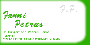 fanni petrus business card